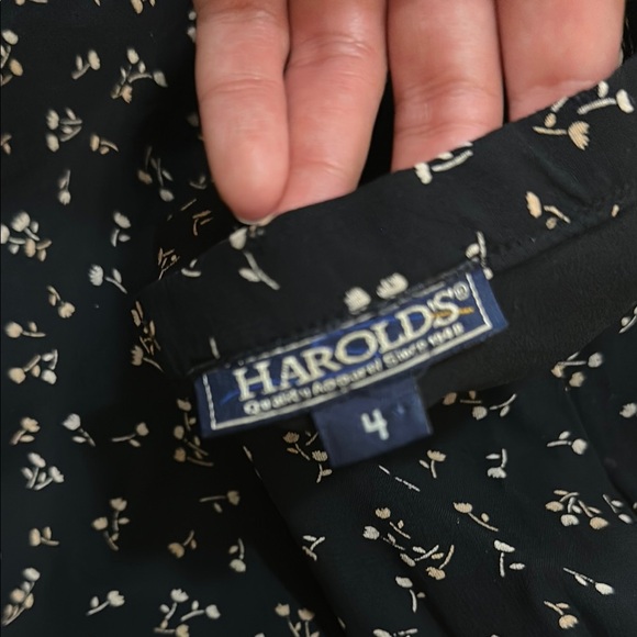 VINTAGE Harold's Black Floral Maxi Skirt - Picture 3 of 3